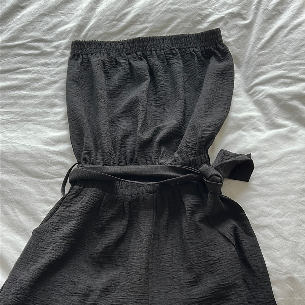 Black Strapless Jumpsuit